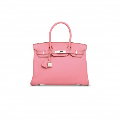 HERMES MASTER BIRKIN 25 SWIFT LEATHER LIPSTICK POWDER SILVER BUCKLE H049362CK06 (25*20*13cm)